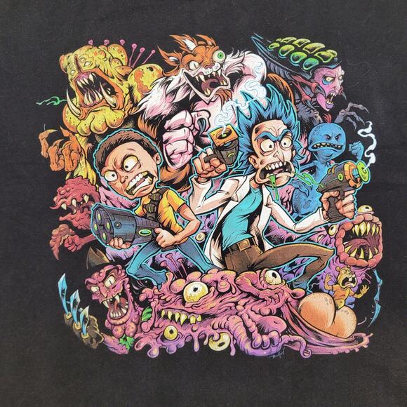 Rick-And-Morty Monster Shirt M/L 21x26 Black - Picture 6 of 12
